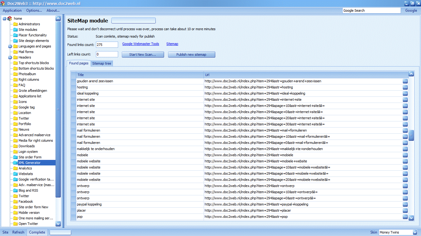 Sitemap generator software
